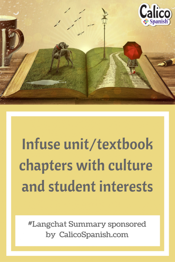 Infuse unit/textbook chapters with culture and student interests