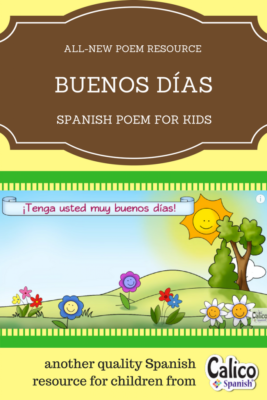 Buenos días simple greetings Spanish poem for children