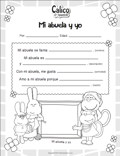 Abuela version of Mother's Day printable in Spanish