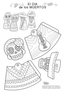 Click for PDF of Día de Muertos finger puppets.